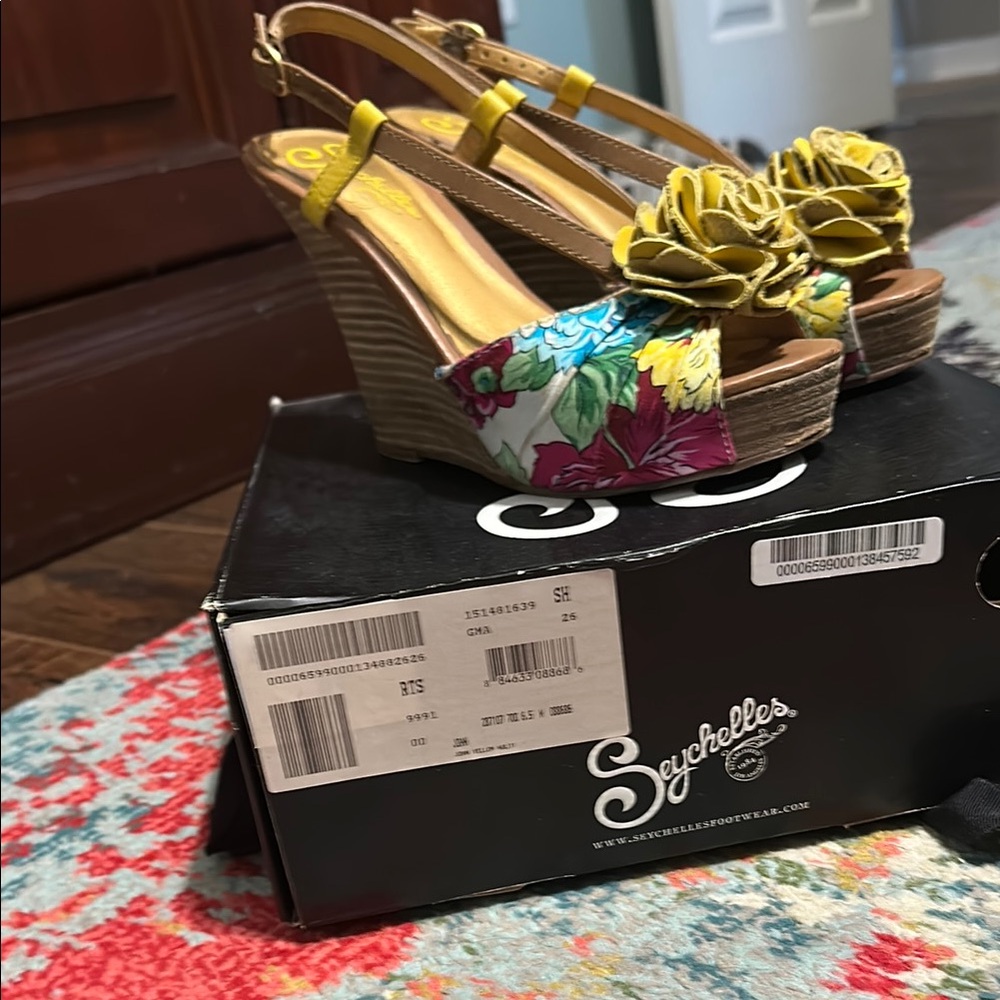 Seychelles Women's Floral Wedge Sandals - Yellow and Multicolor